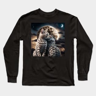 Bengals And The Moon Long Sleeve T-Shirt